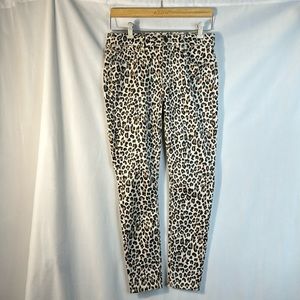 Design Lab Lord and Taylor Leopard Animal Print Skinny Pants Size 28
